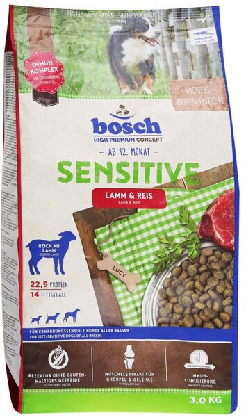 Sensitive корм для собак, склонных к аллергии, с ягненком и рисом, 3 кг