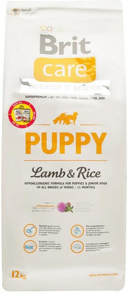Care Puppy корм для щенков и юниоров всех пород (4 недели - 12 месяцев), с ягненком и рисом, 12 кг