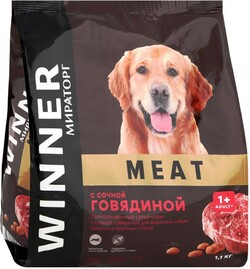 Корм Winner Meat для собак говядина, 1,1кг