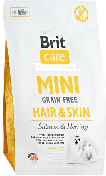 Care MINI GF Hair & Skin беззерновой корм для собак мелких пород с шерстью, требующей ухода, 2 кг