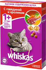 Корм для кошек Whiskas подушечки с паштетом говядина, ягненок, кролик сух. 350г