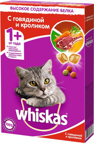 Корм для кошек Whiskas подушечки с паштетом говядина, ягненок, кролик сух. 350г