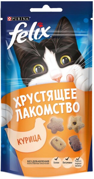 Лакомство Felix хрустящее Оригинальный Микс для взрослых кошек, 60 г