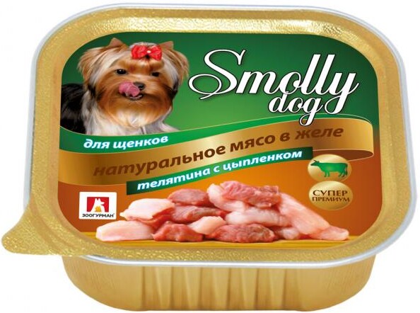 Консервы для щенков «Зоогурман» Smolly dog телятина с цыпленком, 100 г