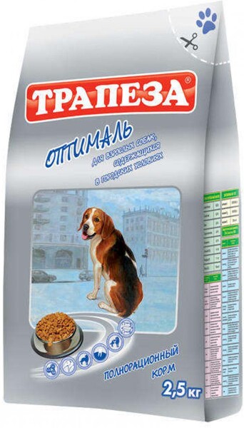 Сухой корм для собак живущих в городе «Трапеза» Оптималь, 2,5 кг