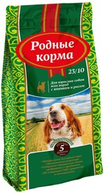 Сухой корм для взрослых собак всех пород «Родные корма» ягненок с рисом, 2,43 кг