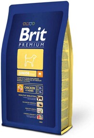 Корм для молодых собак средних пород Brit Premium Junior M Курица + 5 трав, 3 кг