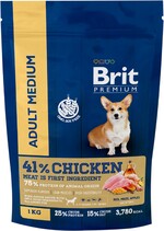 Корм сухой для взрослых собак BRIT Premium Adult M для средних пород, 1кг Россия, 1 кг
