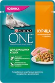 Влажный корм Purina ONE для домашних кошек, с курицей и морковью, 75 г