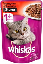 Корм влажный для кошек кусочки ягненок/говядина Whiskas 85 гр. Пластиковая упаковка