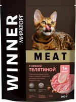 Корм сухой для взрослых кошек WINNER Meat с нежной телятиной, старше 1 года, 750г Россия, 750 г