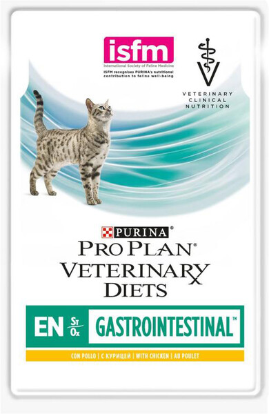 Veterinary Diets EN St/Ox влажный корм для взрослых кошек и котят при расстройствах пищеварения, с курицей, 85 г