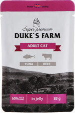 Корм для кошек duke's farm тунец, говядина пауч 85г