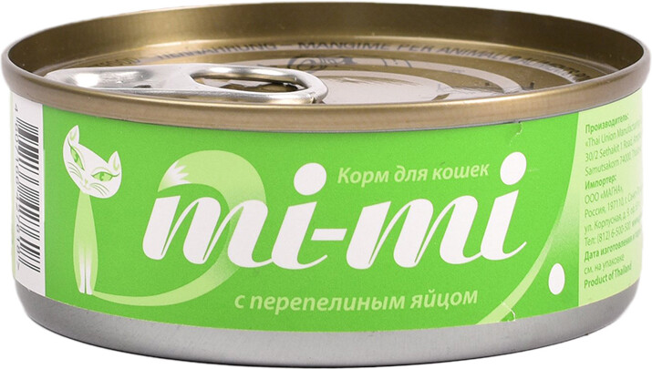 Корм для кошек MI-MI Тунец с перепелиным яйцом 80 г