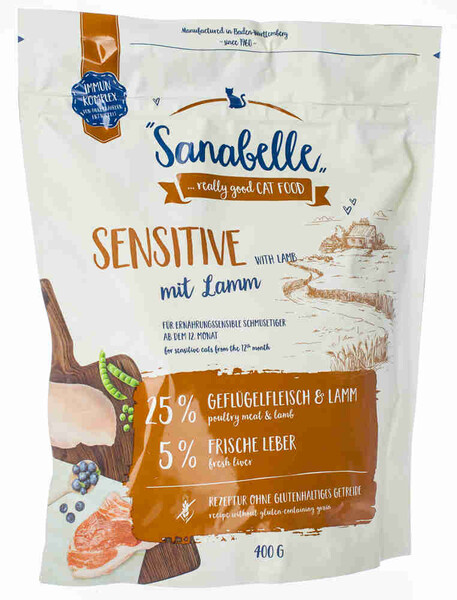 Sanabelle Sensitive с ягнёнком сухой корм для кошек 0,4 кг
