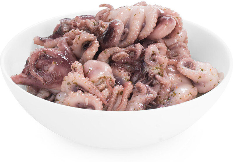 Осьминоги в масле с зеленью 