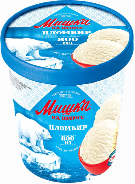 Мороженое Мишка на Полюсе Пломбир 450г