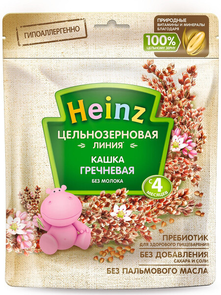 Д/п каша HEINZ цельнозерновая гречневая пауч 180г