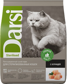 Корм для кошек DARSI Sterilised для стерилизованных, курица сух. 1,8кг