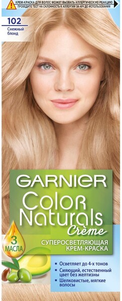 Краска для волос Garnier Color Naturals, тон 102, снежный блонд