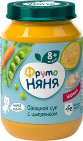 Овощной суп с цыпленком «Фруто Няня» с 8 мес., 190 г