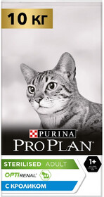Сухой корм для взрослых стерилизованных кошек и кастрированных котов старше 1 года, с кроликом, 10 кг