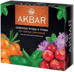 Чай чёрный AKBAR Северные ягоды и травы, 100x1,5 г