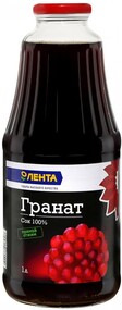 Сок Лента гранатовый прямой отжим 1 л