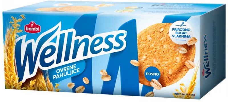 Wellness печенье цельнозерновое с овсяными хлопьями и витаминами 210 гр