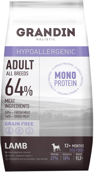 Hypoallergenic Гипоаллергенный сухой корм для собак всех пород Ягненок 11,2кг