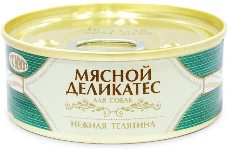Мясной Деликатес консервы для собак, с натуральной телятиной в желе, 100 г