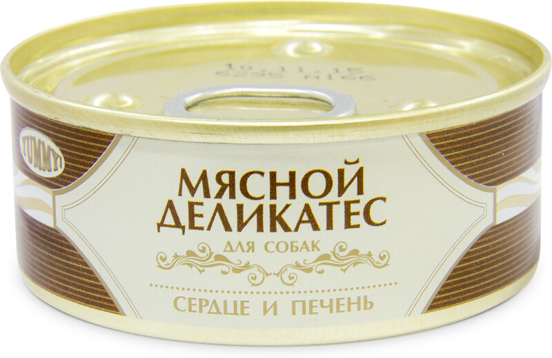 Мясной Деликатес консервы для собак, с натуральным сердцем и печенью в желе, 100 г