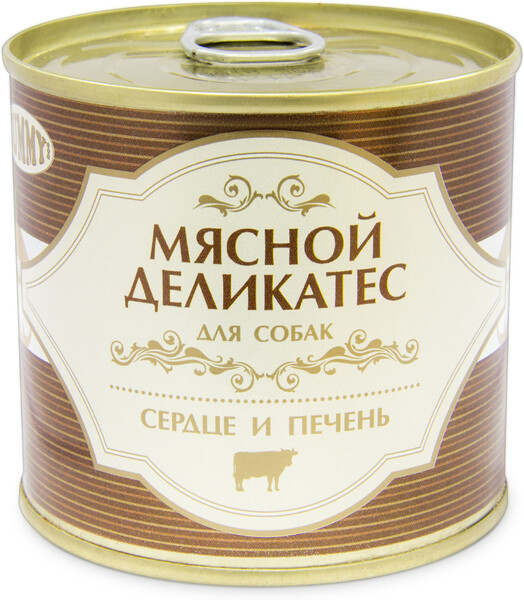 Мясной Деликатес консервы для собак, с натуральным сердцем и печенью в желе, 240 г