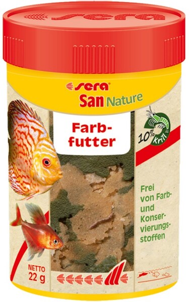 Корм для рыб основной в хлопьях SAN NATURE 100мл 22г (улучшает окраску)