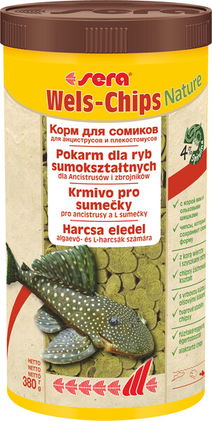 Корм для рыб SERA Wels-Chips Nature чипсы для сомиков 1000мл (380г)
