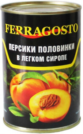 Персики Ferragosto половинки в сиропе 425 мл ж/б