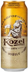 Пиво Velkopopovicky Kozel Svetly светлое фильтрованное 4%, 450 мл
