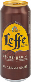 Пивной напиток Leffe Brune темный фильтрованный 6,5%, 500 мл