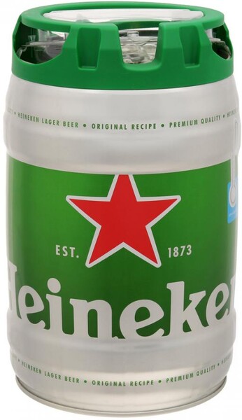 Пиво светлое HEINEKEN фильтрованное, пастеризованное, 4,6–4,8%, ж/б, 5л Россия, 5 L