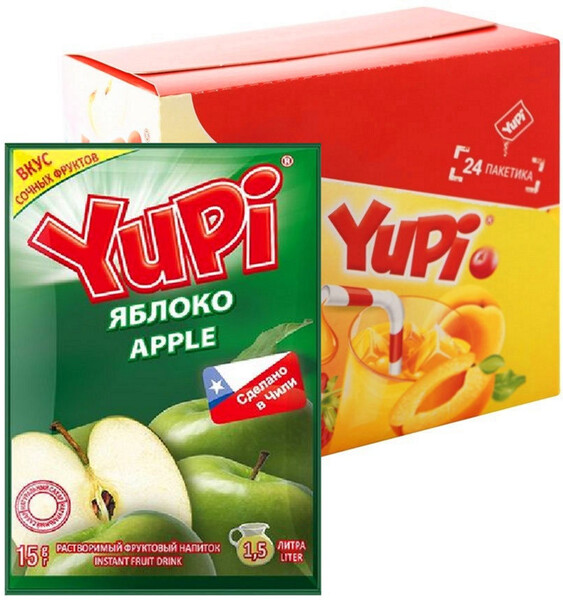 Растворимый напиток со вкусом яблока YUPI 15гр