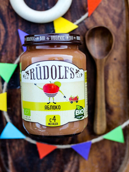 Пюре Rudolfs с яблоком без сахара с 4 месяцев 190 г