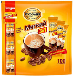 Кофе Московская кофейня на паяхъ 3 в 1 мягкий растворимый 100 пакетов