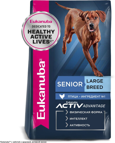 Корм для собак EUKANUBA для крупных пород старше 6 лет сух. 15кг