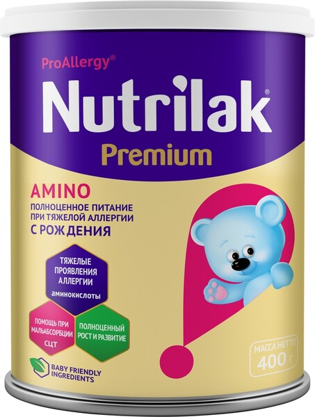 Смесь молочная сухая Nutrilak Premium Амино специализированная на основе аминокислот с рождения 400 г
