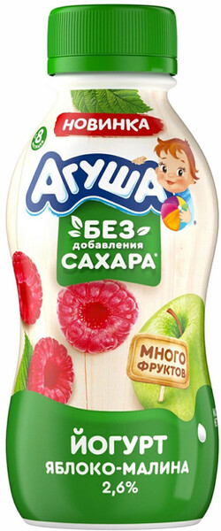 Йогурт Агуша питьевой детский Яблоко-Малина 2.6% 180 г