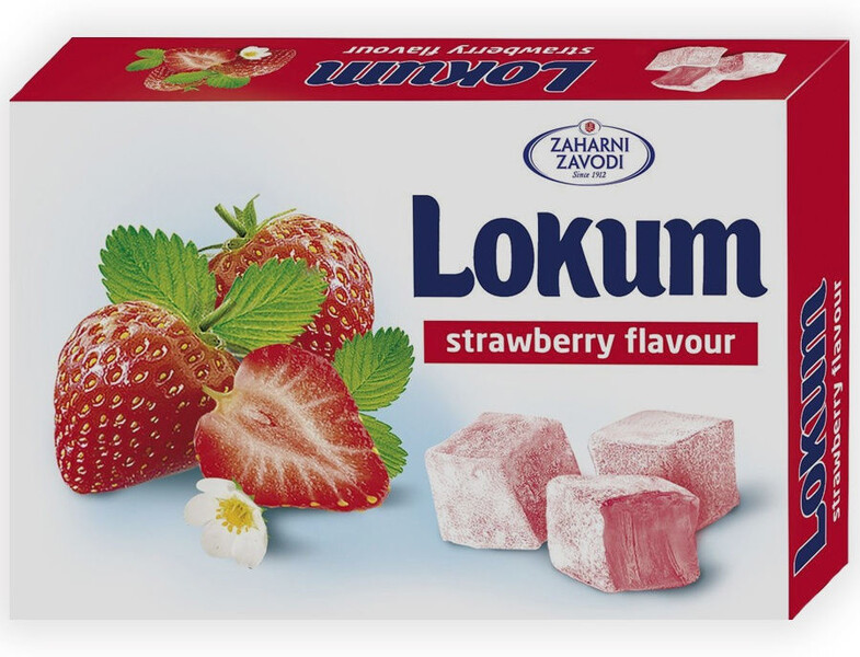 Лукум со вкусом клубники, Zaharni Zavodi, 140 гр, картон