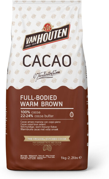 Van Houten Какао порошок 100% DCP-22W117VHE0-760 (Full-bodied warm brown) 22-24%, 1кг