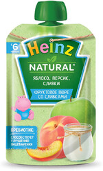 Пюре Heinz Natural с яблоком персиком и сливками с сахаром с 6 месяцев 90 г