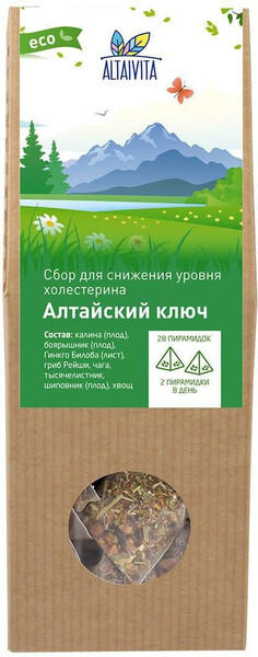 Травяной чай Алтайский ключ для снижения уровня холестерина и очищения сосудов