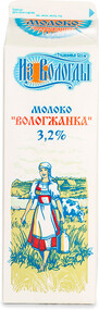 Молоко пастеризованное Из Вологды Вологжанка 3,2% Вологодский МК 1л Россия, БЗМЖ